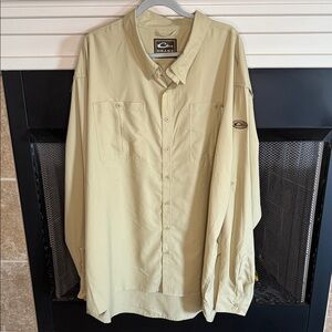 Drake Men's Casual Button Down Shirt in Tan